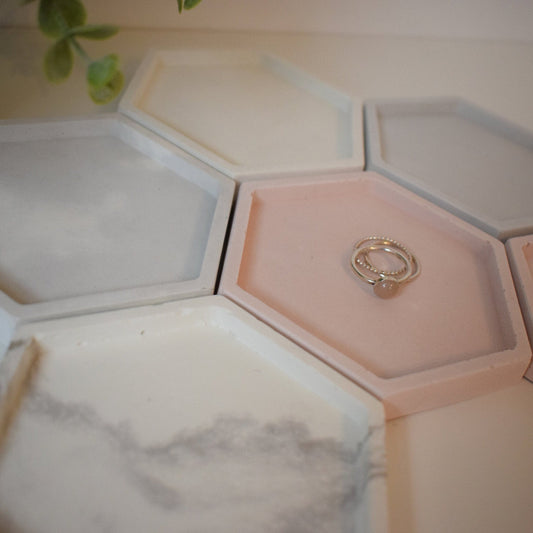 Concrete Hexagon Trinket Tray