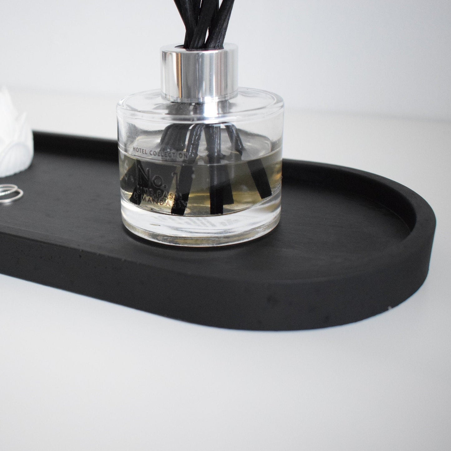 Black Concrete Oval Styling Tray (Large)