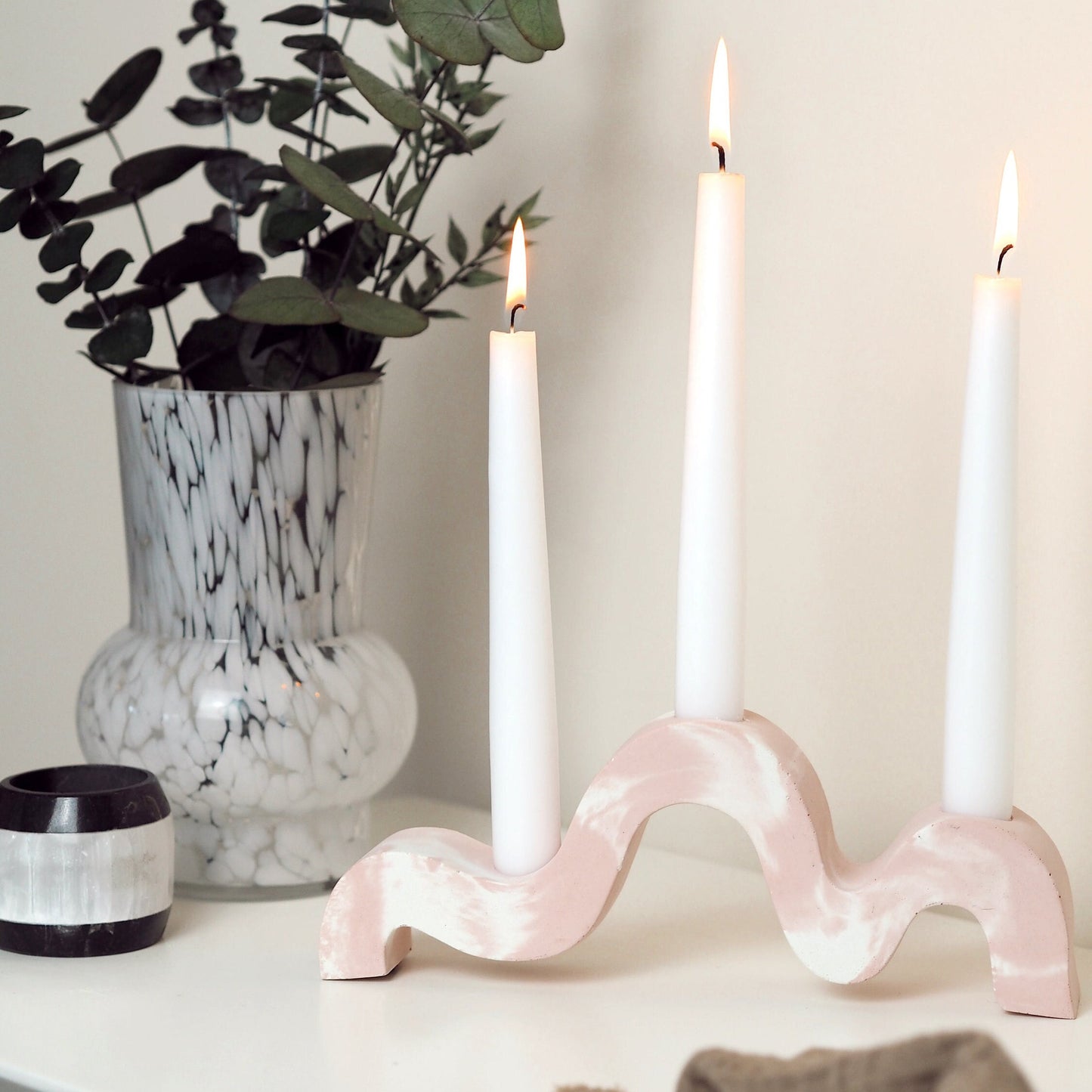 Concrete Wiggle Candle Stick Holder
