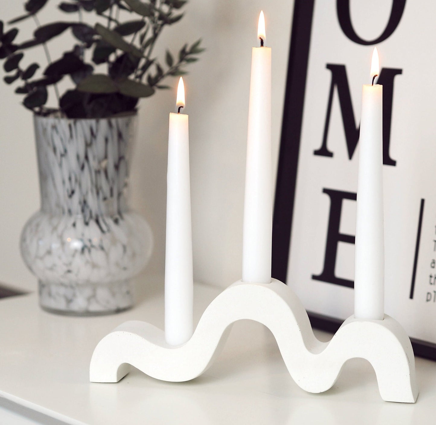 Concrete Wiggle Candle Stick Holder