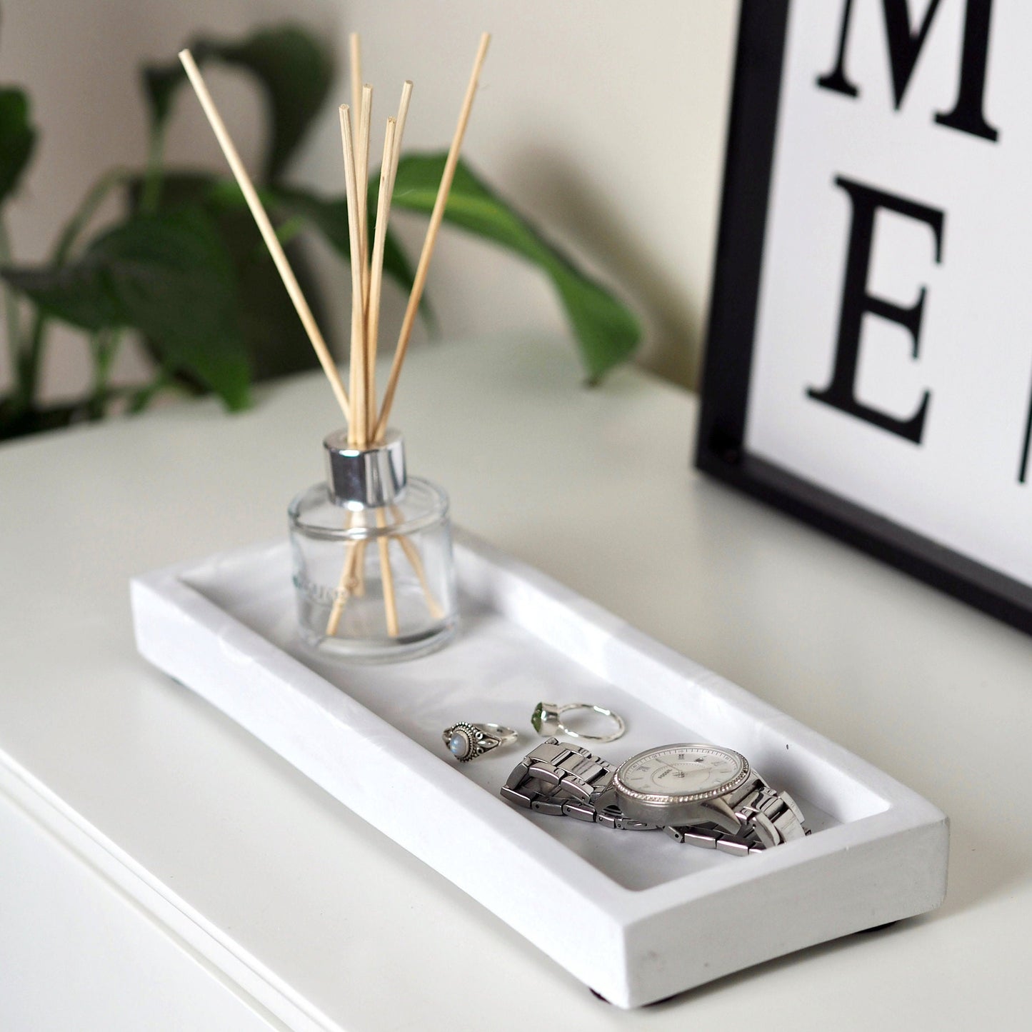 Concrete Rectangle Styling Tray