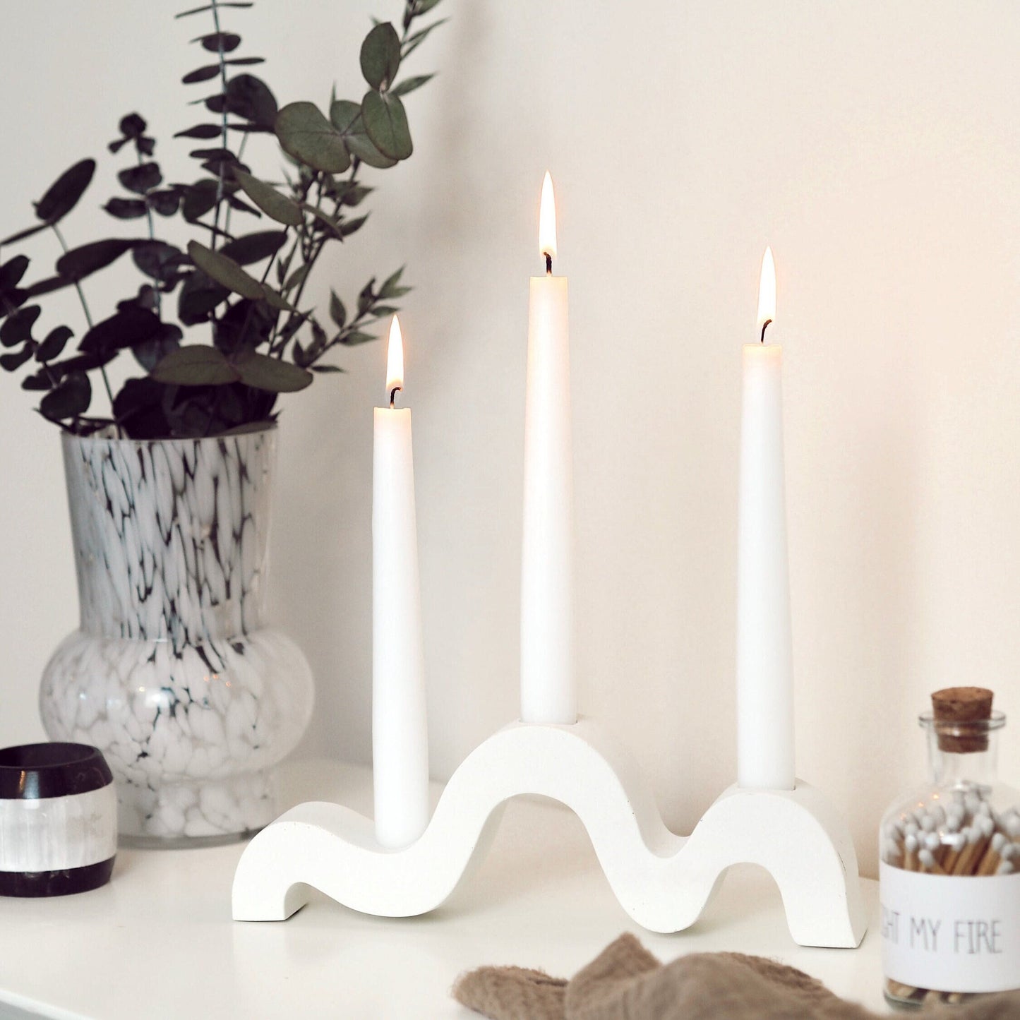 Concrete Wiggle Candle Stick Holder