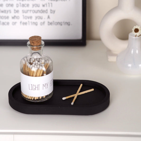 Black Concrete Oval Styling Tray (Small)