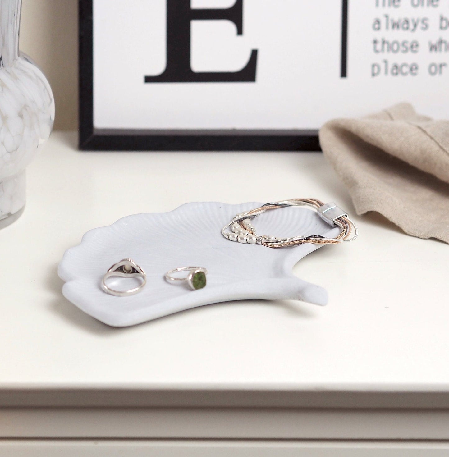 Concrete Ginkgo Leaf Trinket Dish