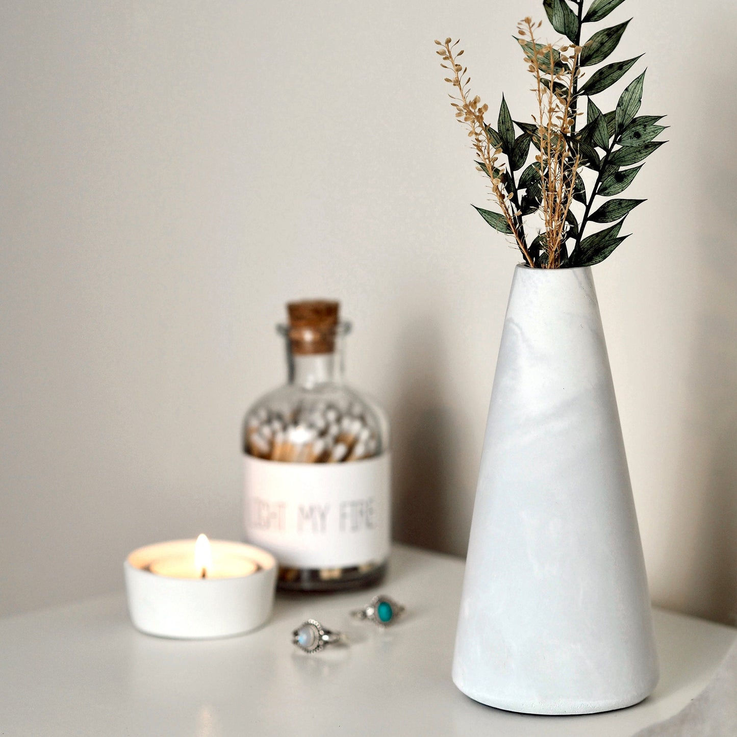 Concrete Tall Bud Vase