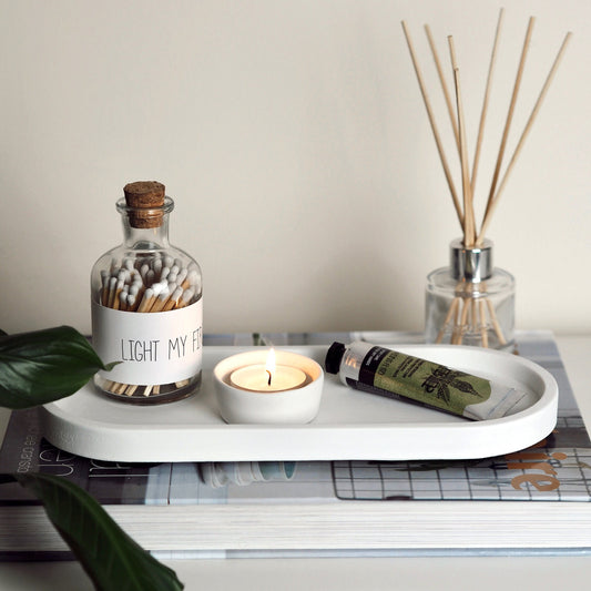 Concrete Oval Styling Tray (Medium),