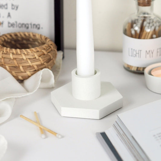 Concrete Hex Candle Stick Holders