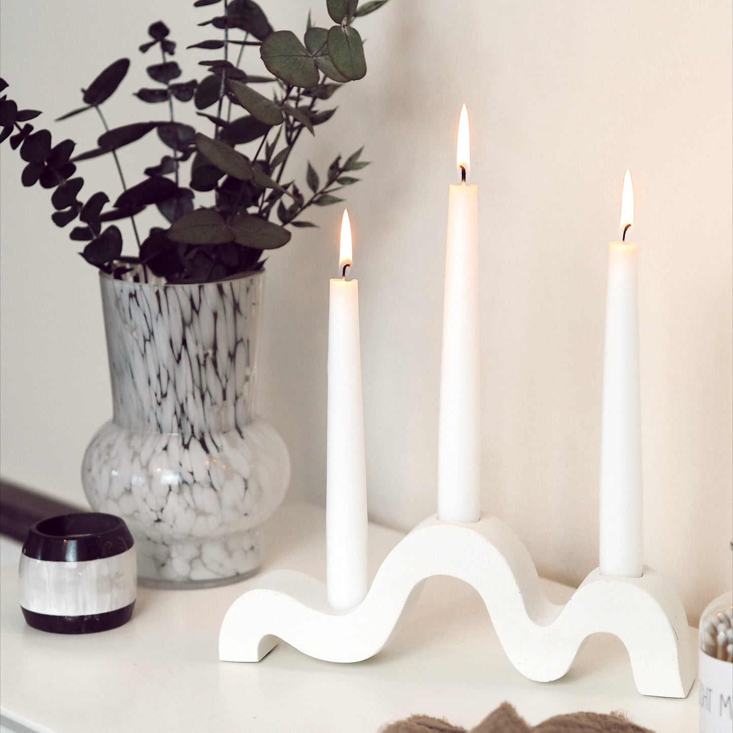 Concrete Wiggle Candle Stick Holder