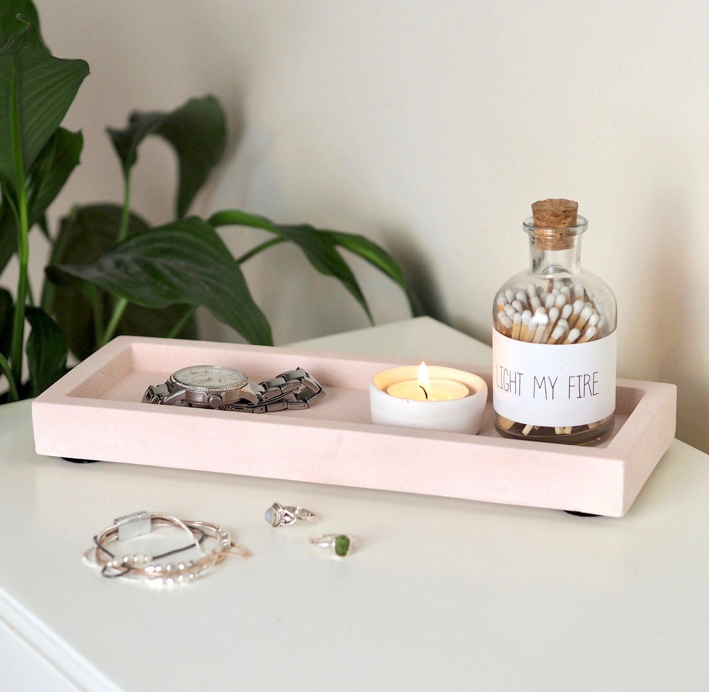 Concrete Rectangle Styling Tray