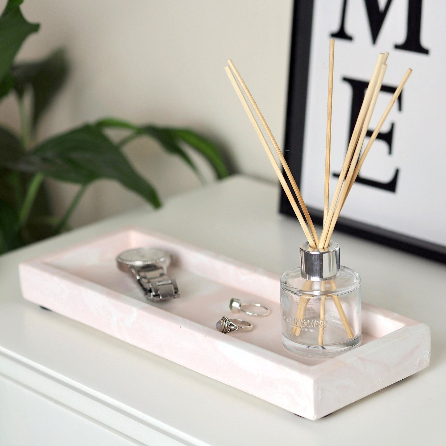 Concrete Rectangle Styling Tray