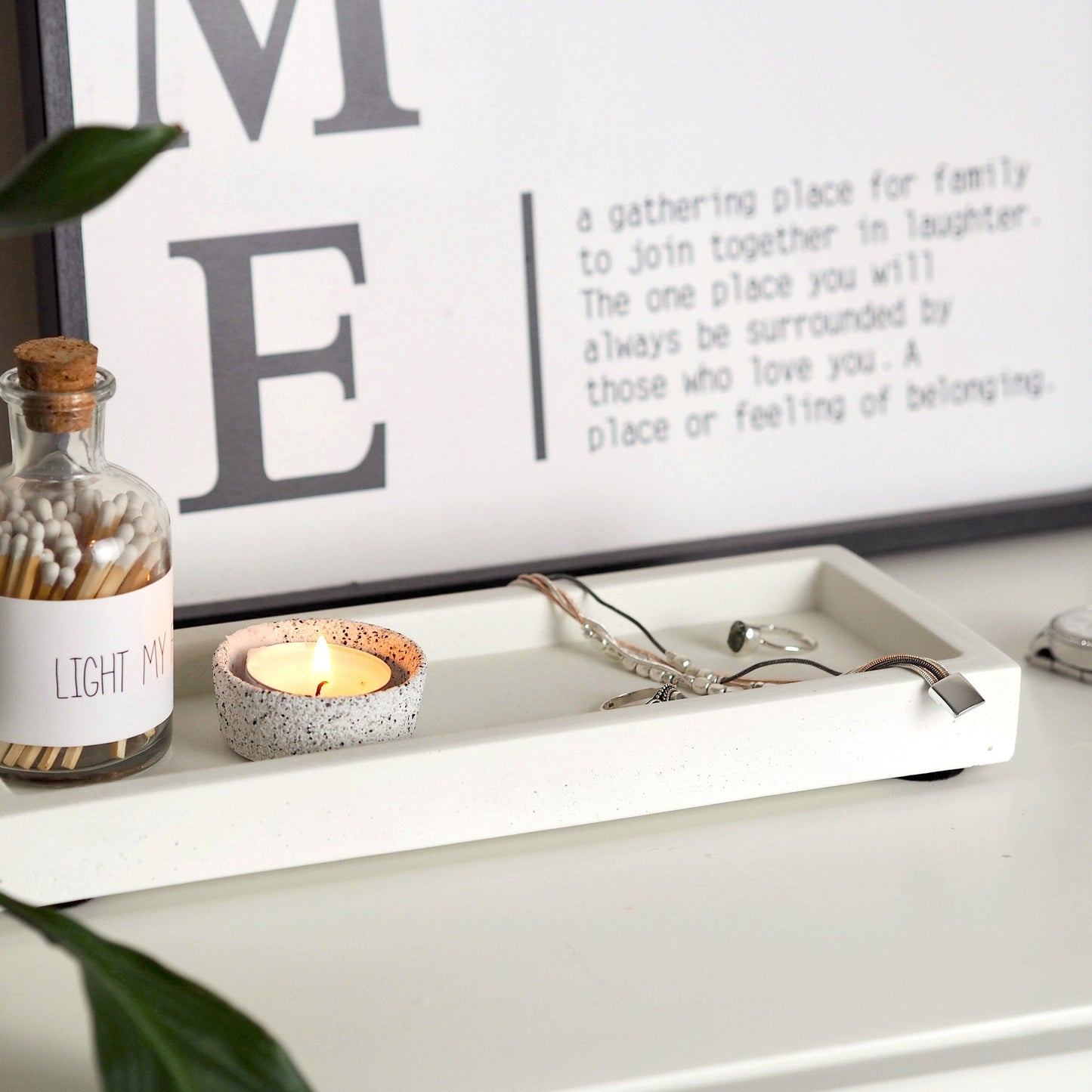Concrete Rectangle Styling Tray