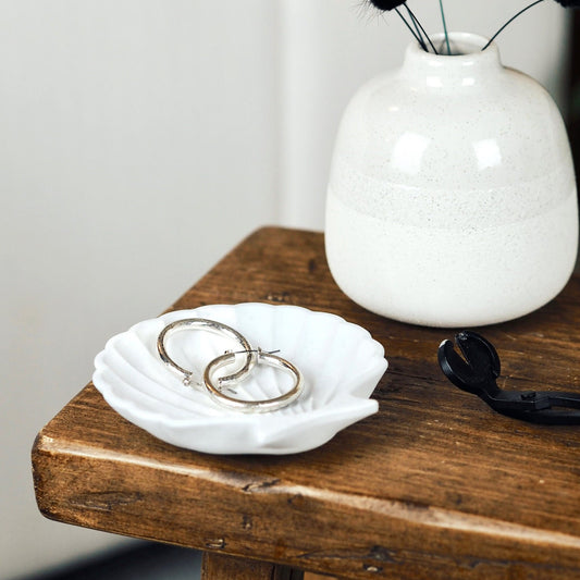 Concrete Clamshell Trinket Dish