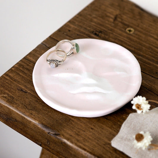 Concrete Moon Face Trinket Dish
