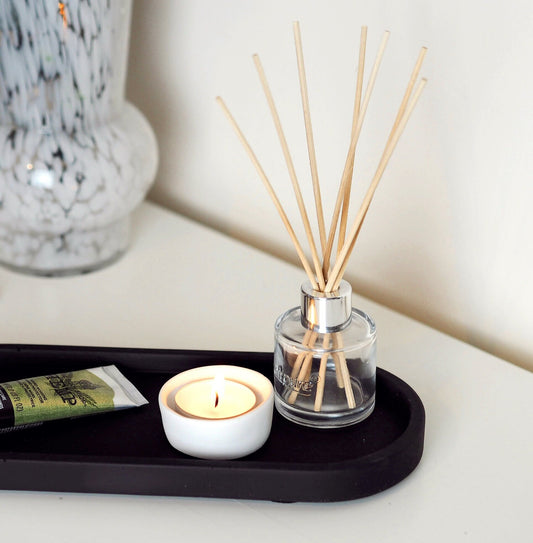 Black Concrete Oval Styling Tray (Medium)