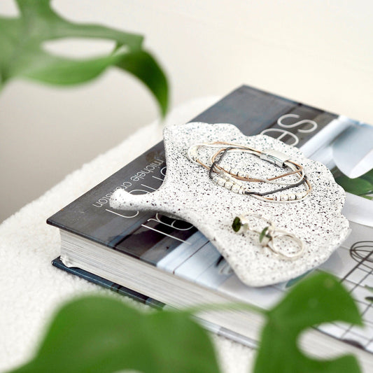 Concrete Ginkgo Leaf Trinket Dish