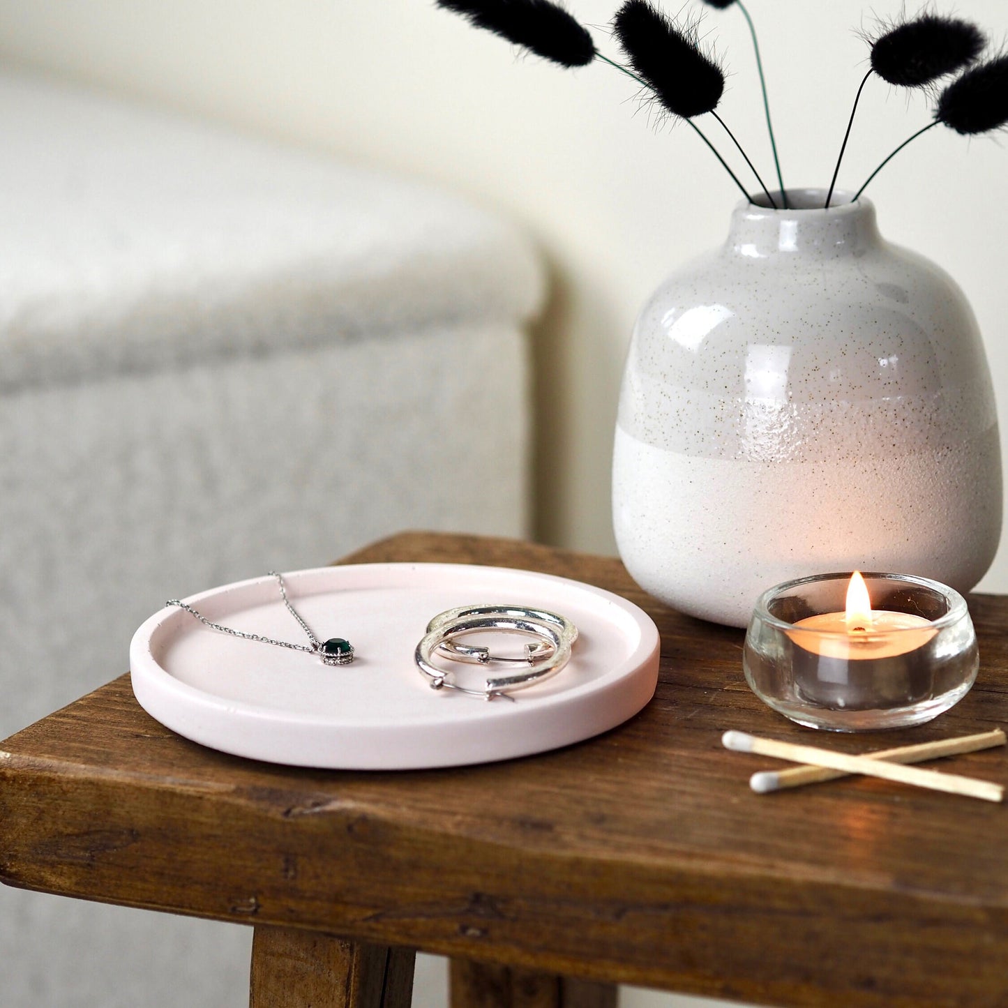 Concrete Mini Circle Tray