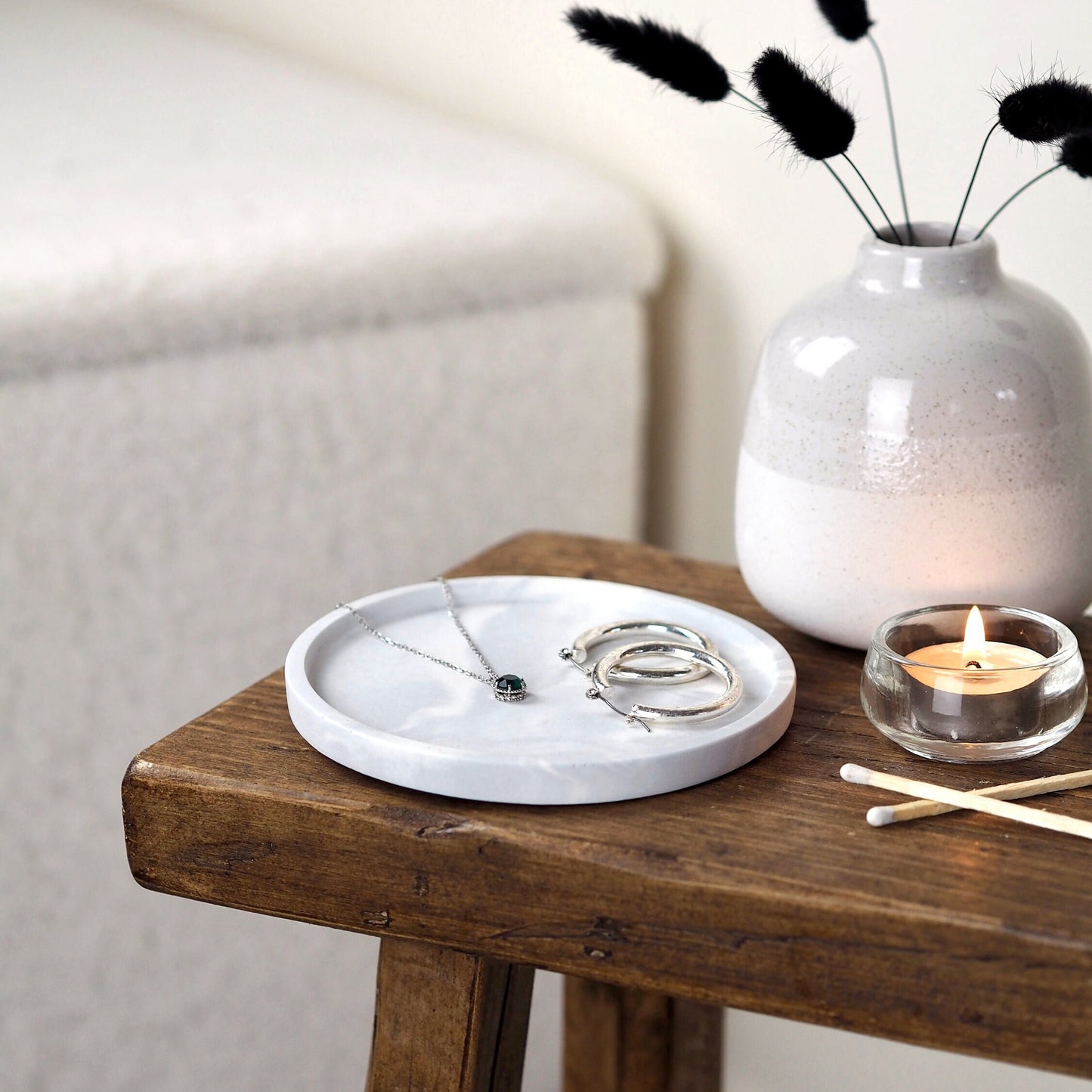 Concrete Mini Circle Tray