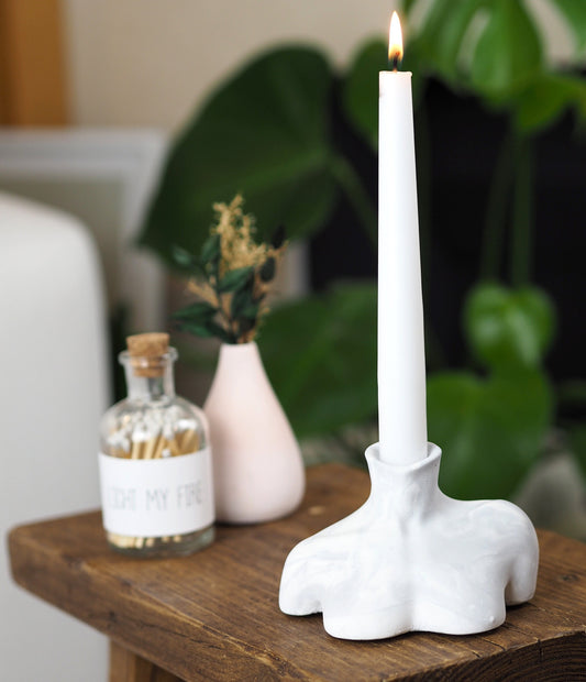 Concrete Bust Candlestick Holder