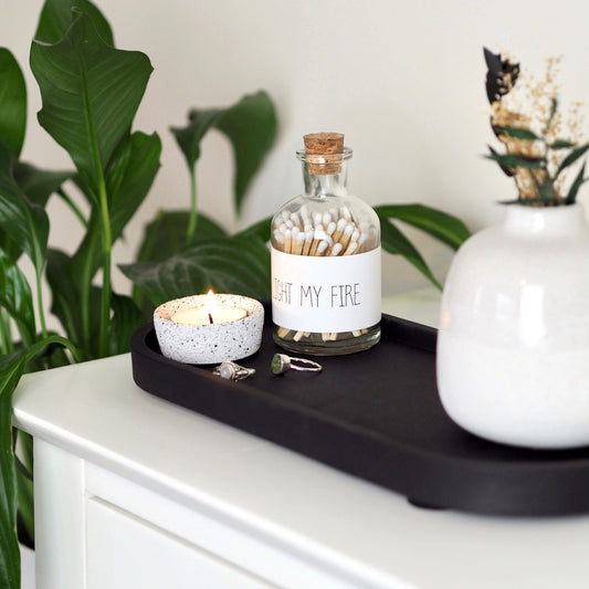 Black Concrete Oval Styling Tray (Large)