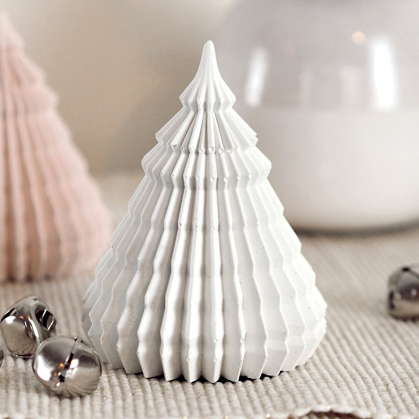 Concrete Origami Christmas Tree, Christmas Ornament, Winter Decor, Cosy Home Decor, Minimal Decor, Neutral Winter Decor