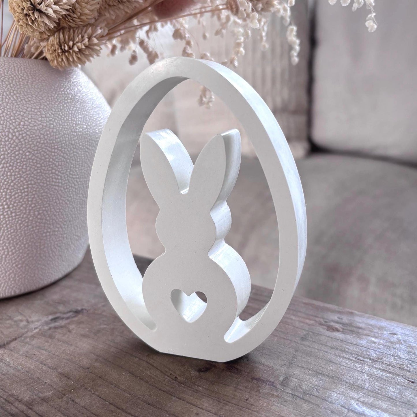 Oval Bunny Easter Ornament