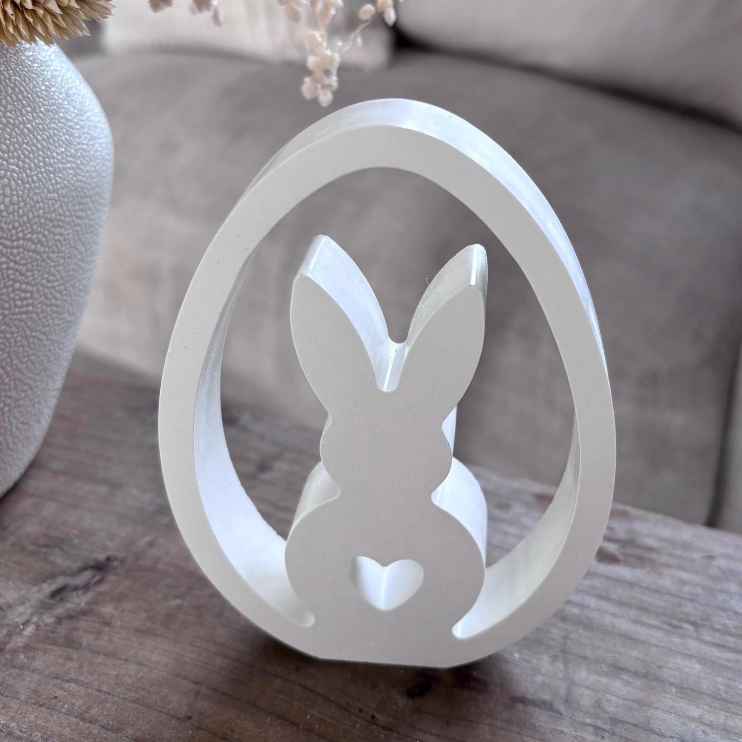 Oval Bunny Easter Ornament