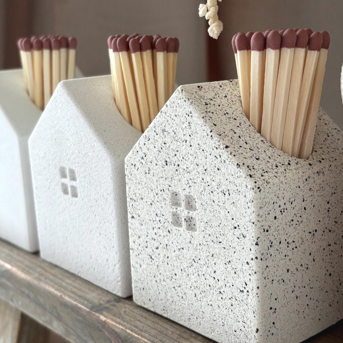 Concrete House Shaped Matchstick Holder
