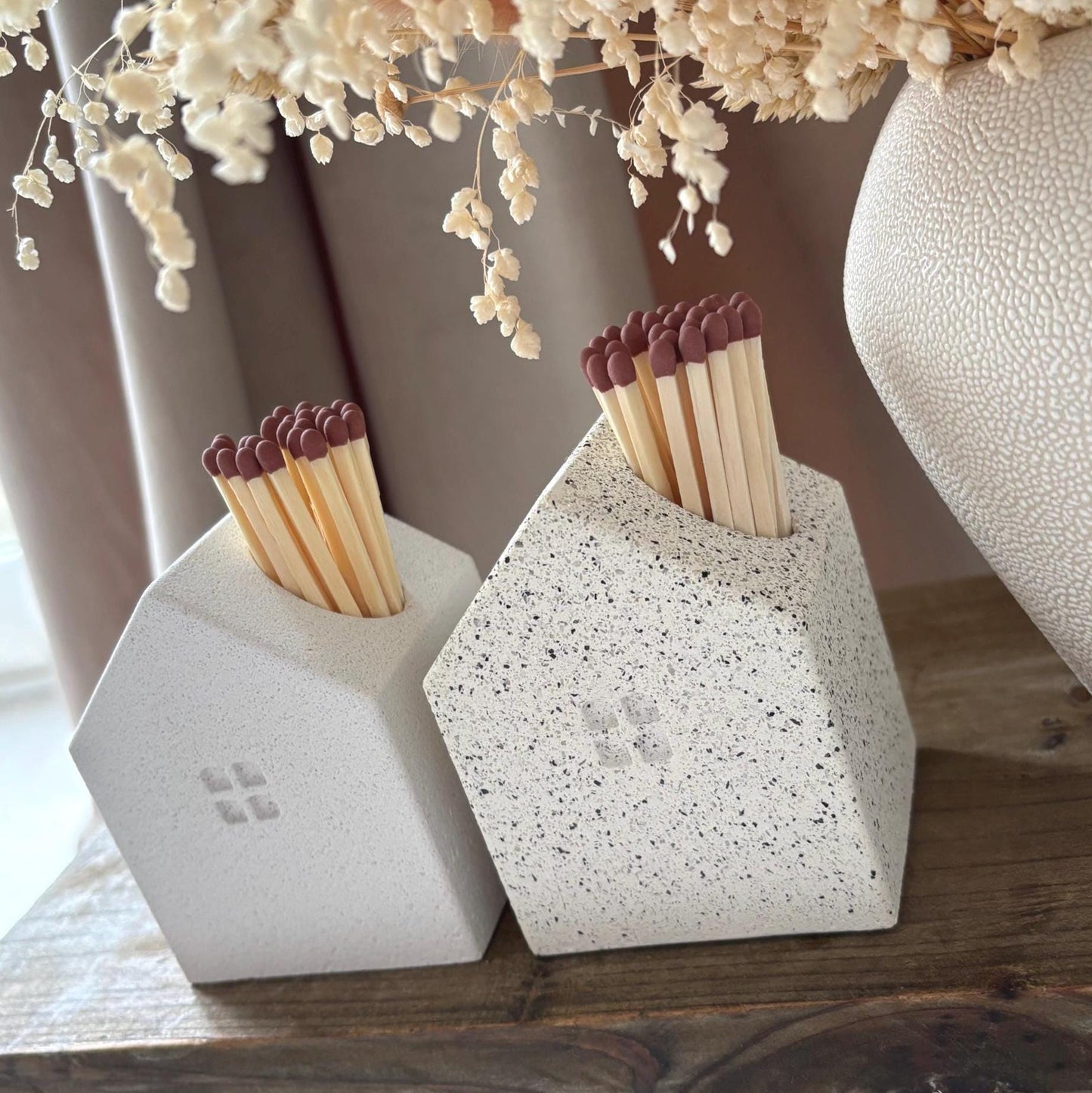 Concrete House Shaped Matchstick Holder