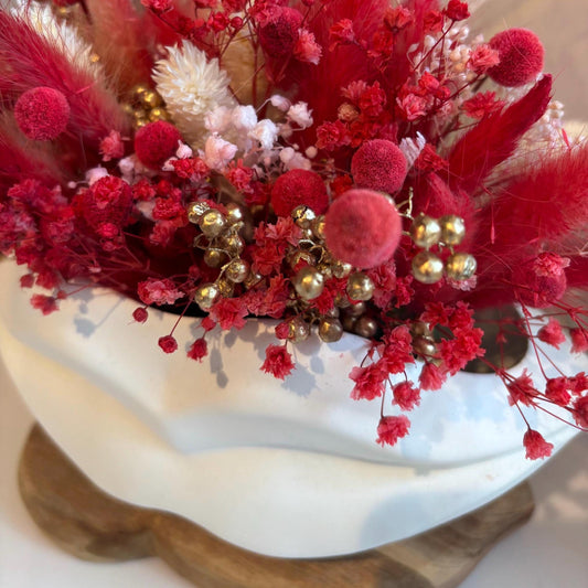 Dried Flower Meadow In Concrete Lip Planter