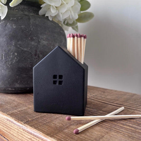 Black House Shaped Matchstick Holder