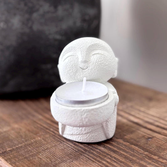 Smiling Monk Tea Light Holder