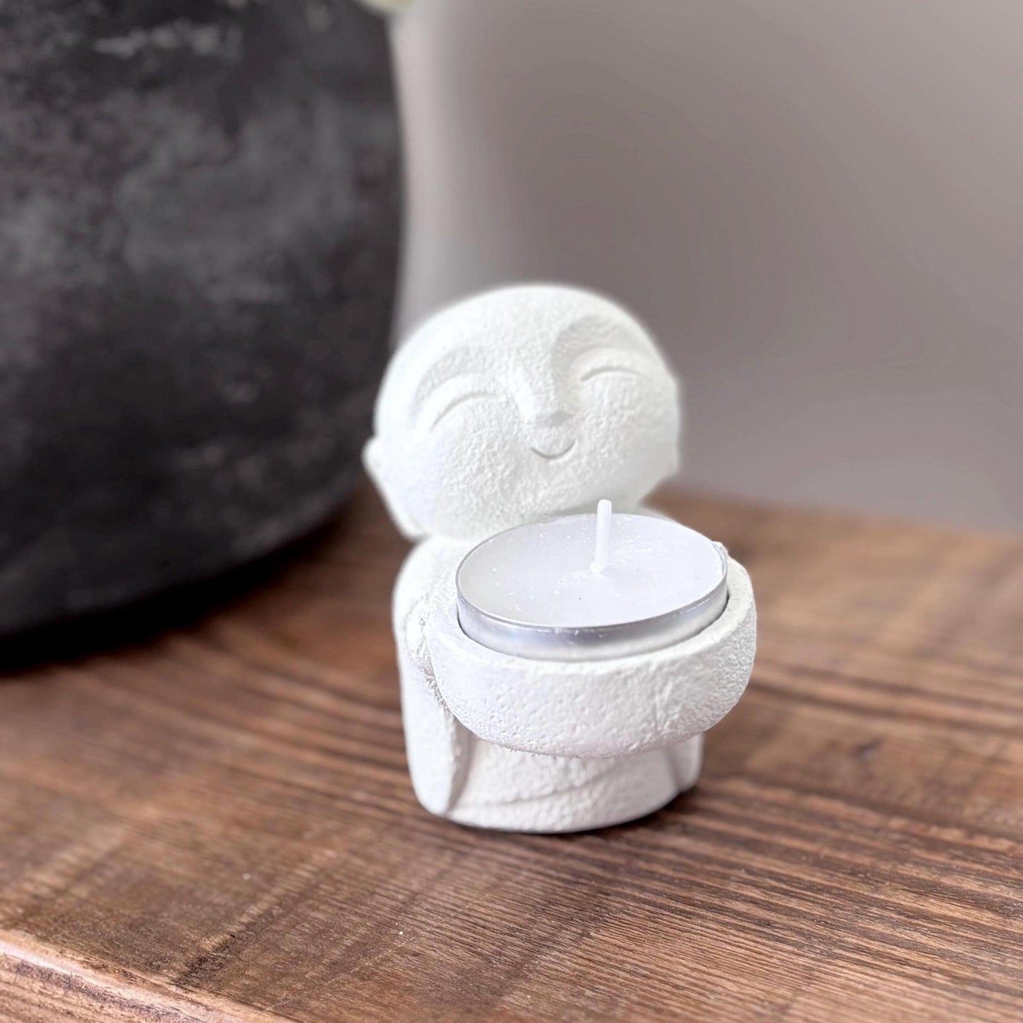 Smiling Monk Tea Light Holder