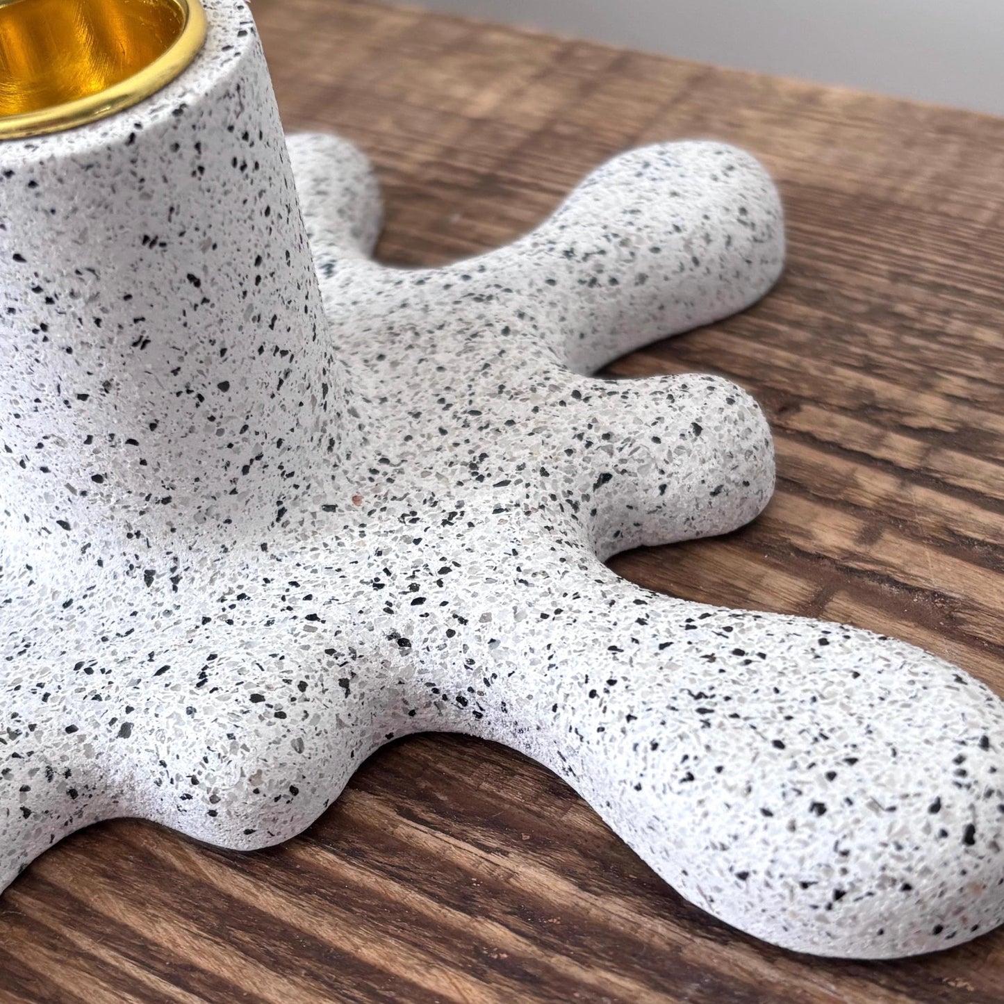 Concrete Paint Splat Candlestick Holder | Modern Sculptural Candle Holder | Quirky New Home Gift | Unique Table Decor | Taper Candle Holder