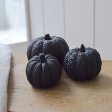 Load image into Gallery viewer, Matte Black Concrete Pumpkins
