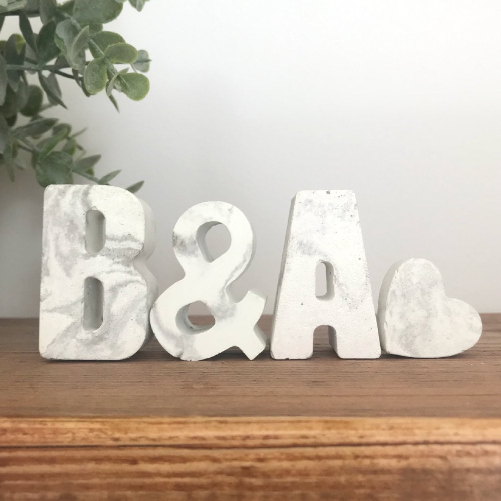 Concrete Personalised Initial Letter Gift Set