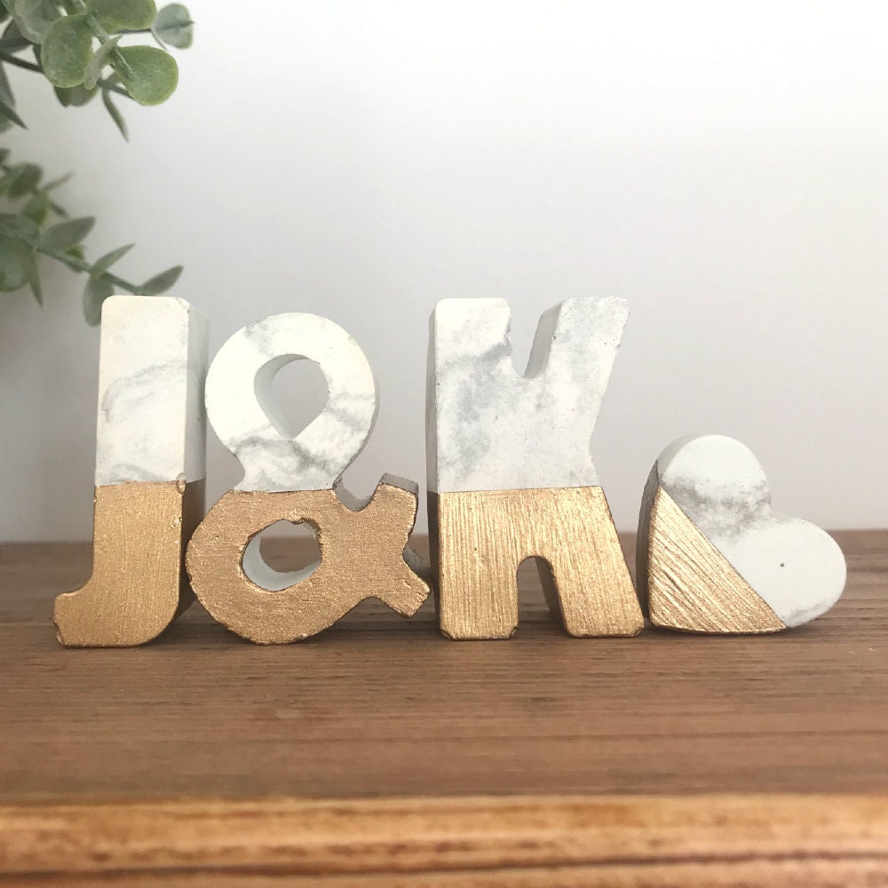 Concrete Personalised Initial Letter Gift Set