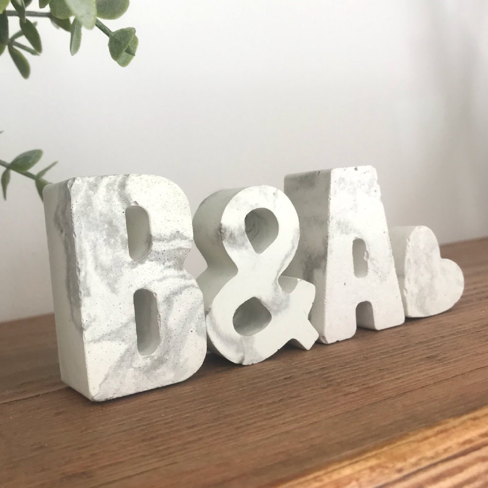 Concrete Personalised Initial Letter Gift Set