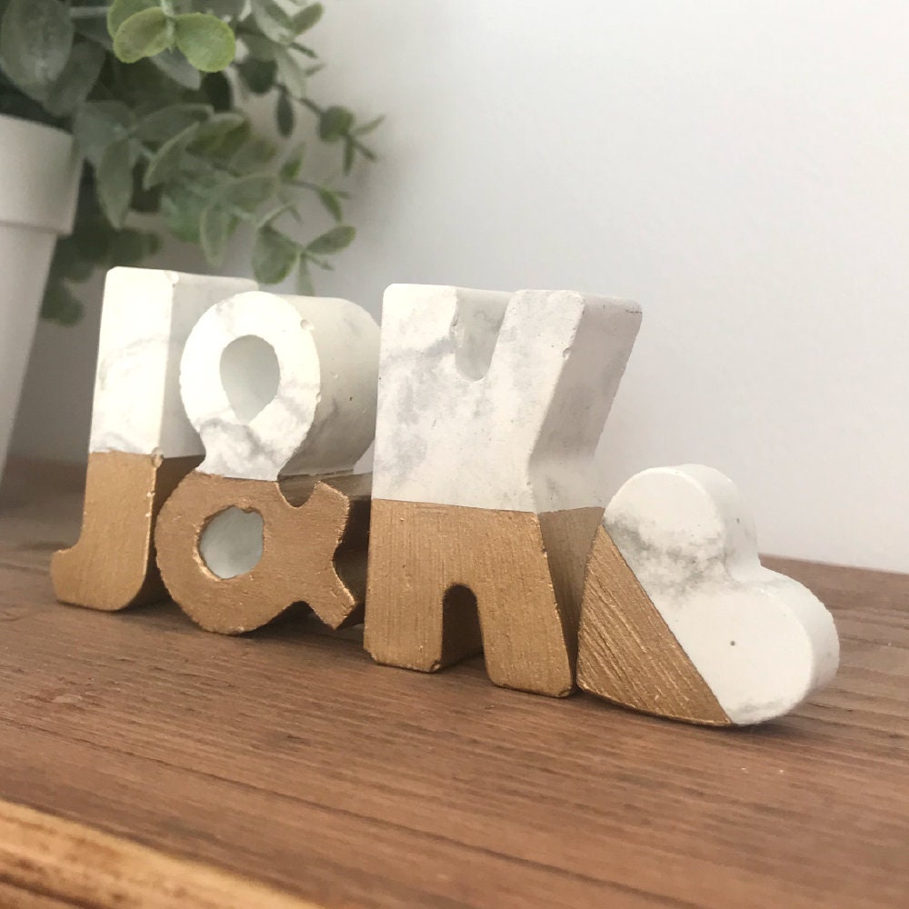 Concrete Personalised Initial Letter Gift Set