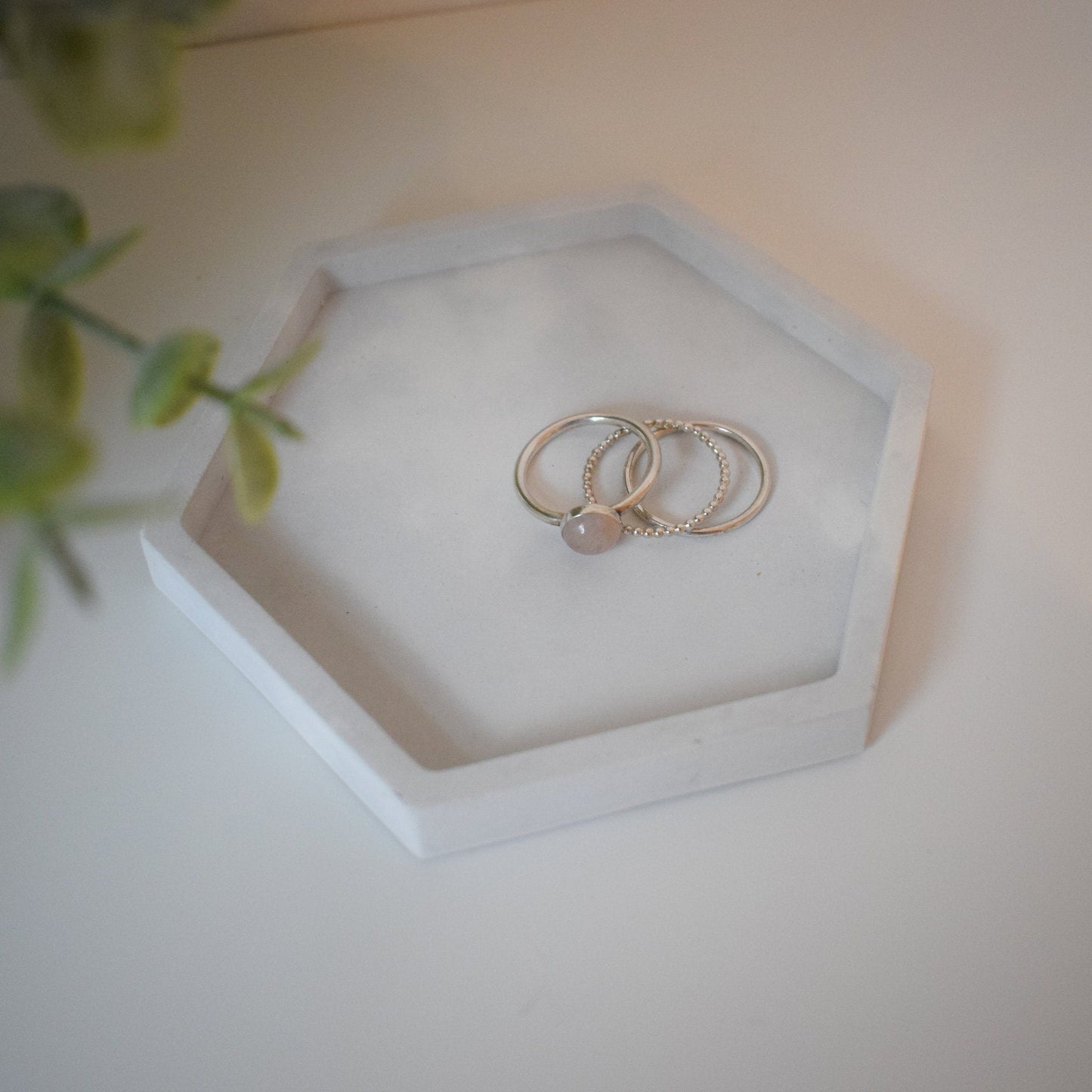 Concrete Hexagon Trinket Tray