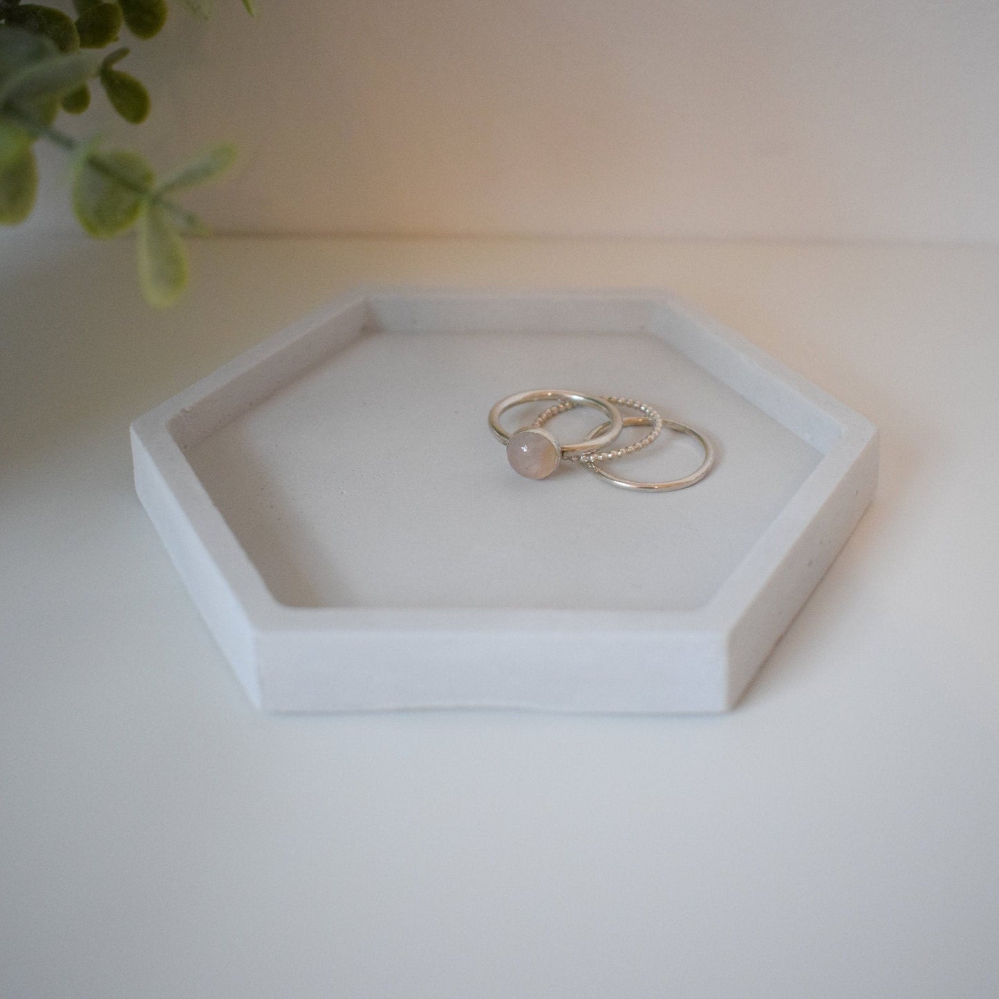 Concrete Hexagon Trinket Tray
