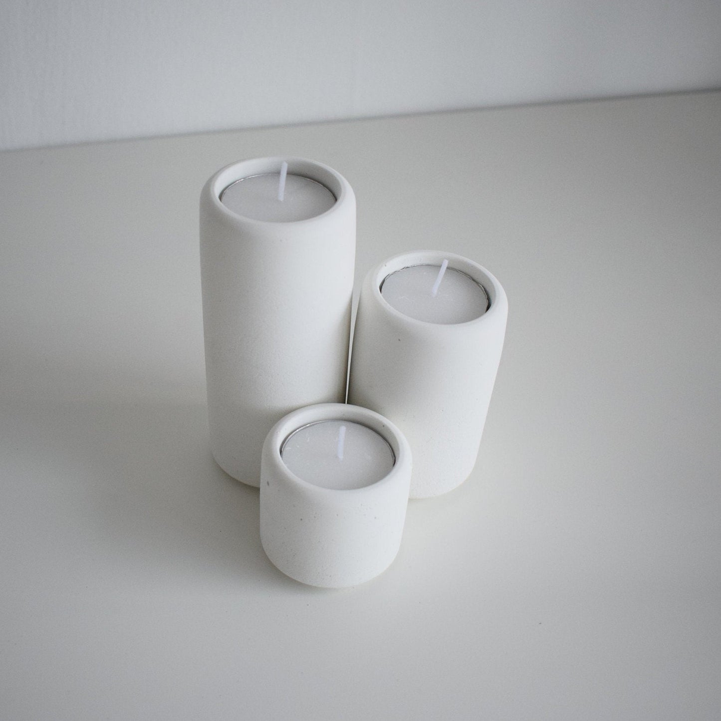 Concrete Pillar Tea Light Holders (Set of 3)