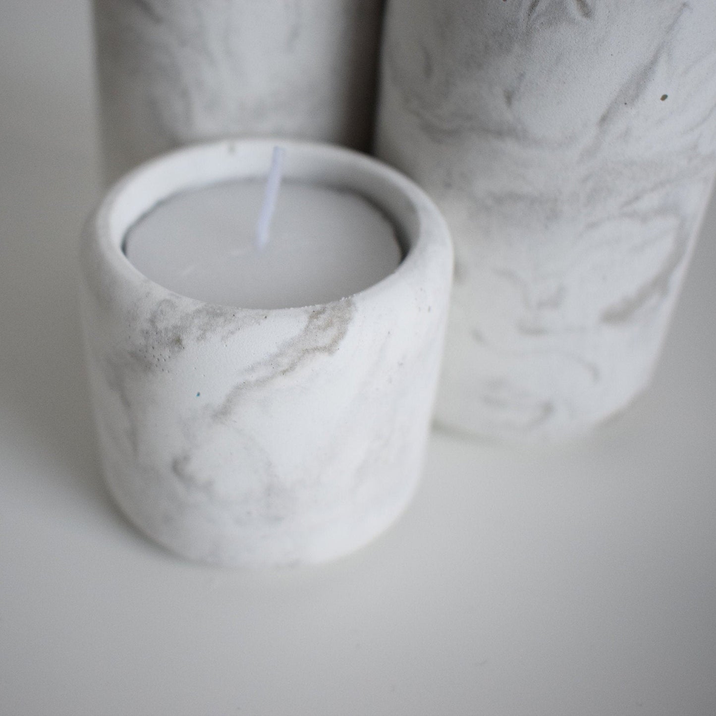 Concrete Pillar Tea Light Holders (Set of 3)