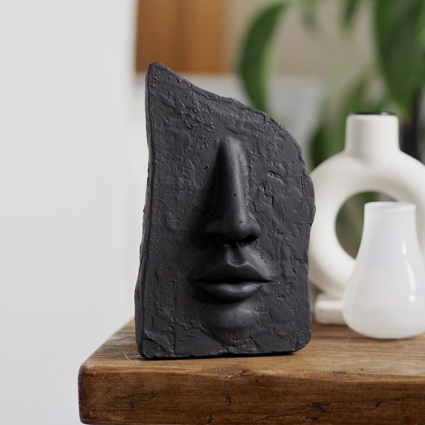 Concrete Face Sculpture