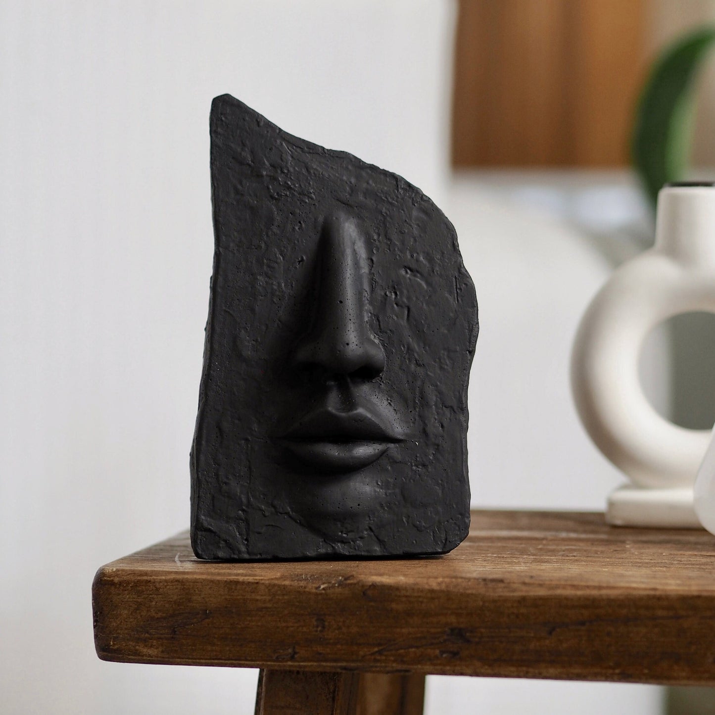 Concrete Face Sculpture