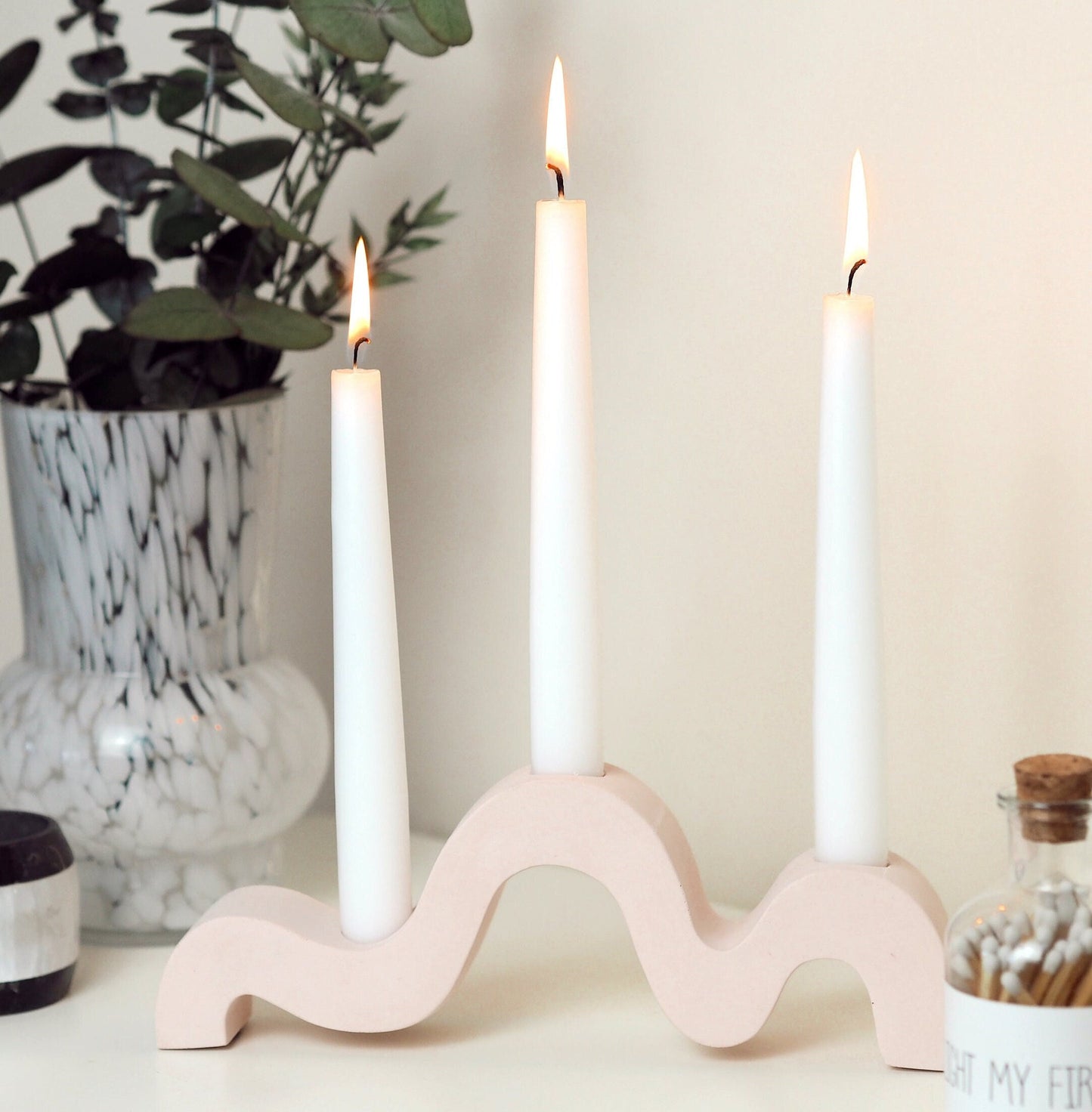 Concrete Wiggle Candle Stick Holder