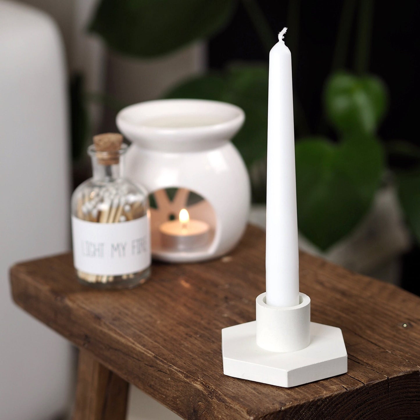 Concrete Hex Candle Stick Holders