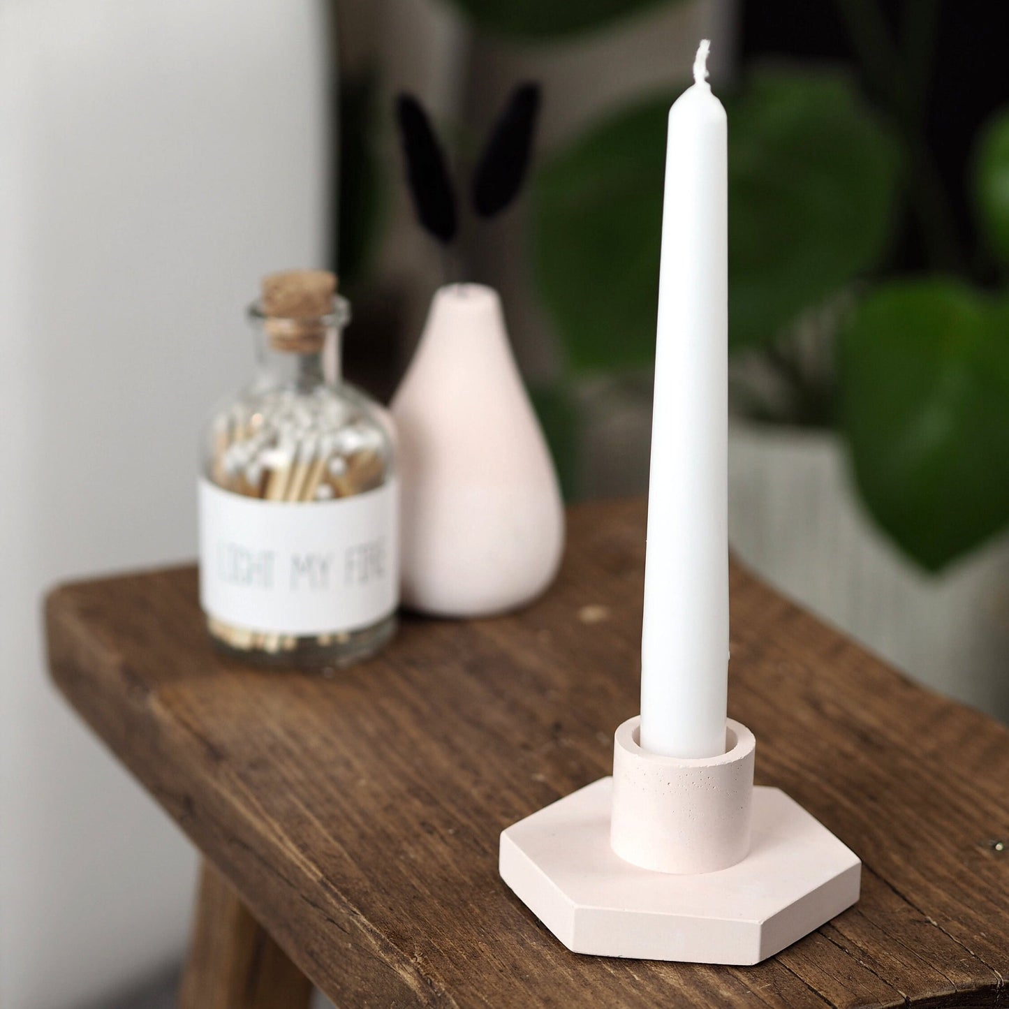 Concrete Hex Candle Stick Holders