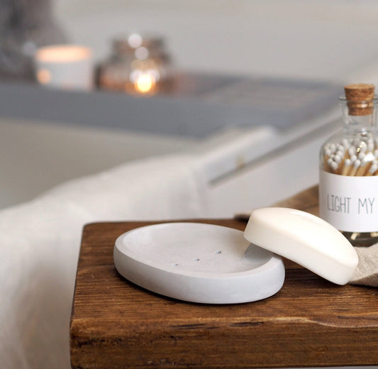 Oval Concrete Soap Dish
