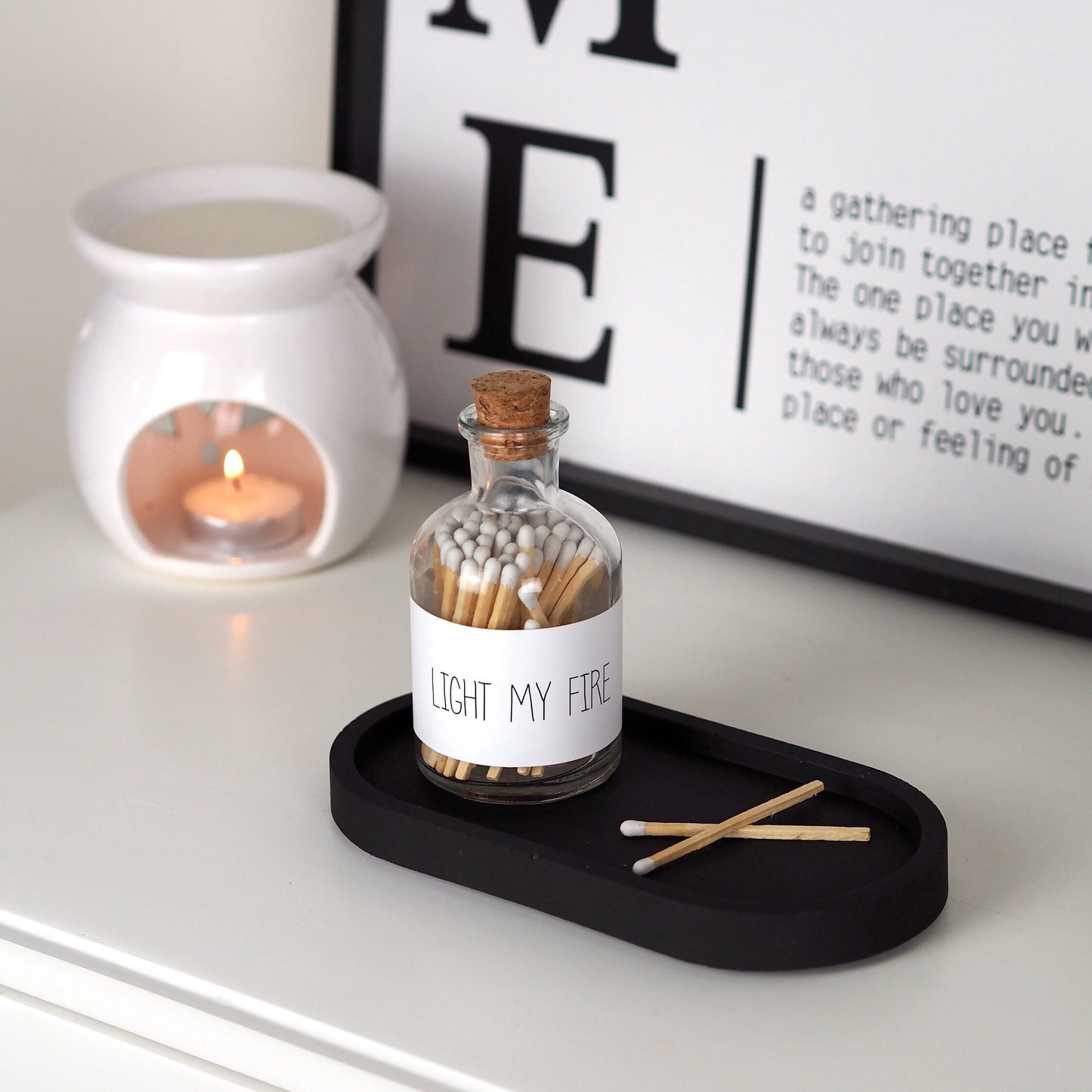 Black Concrete Oval Styling Tray (Small)
