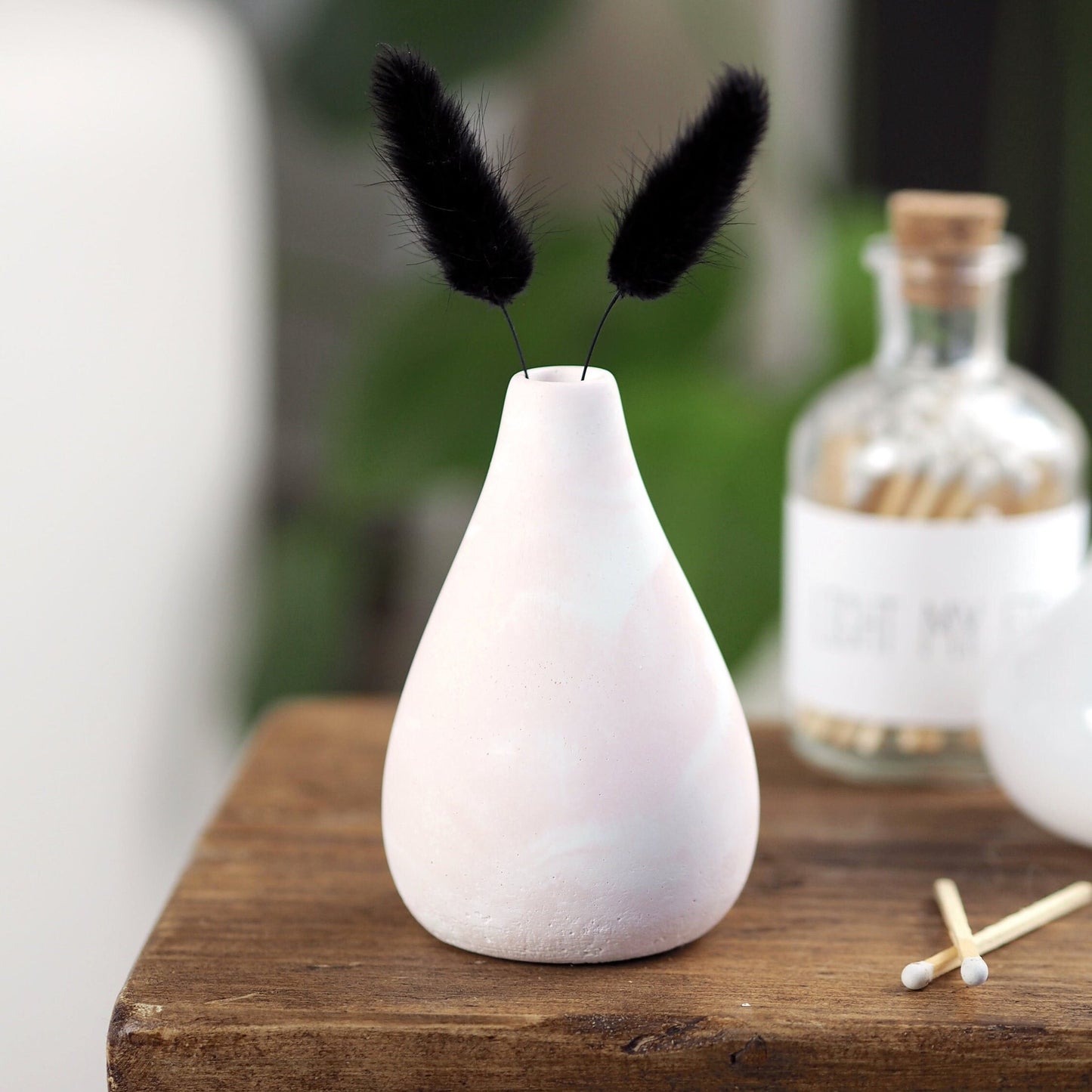 Concrete Teardrop Bud Vase